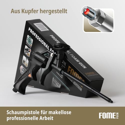 Schaumpistole - Teflonbeschichtete Bauschaum Präzisionspistole - Kein Verstopfen, Leichte Reinigung Dichtungs- & Bauschaumpistole für PU Schaum & Montageschaum - Profi & Heimwerkerwerkzeug FomeFlex