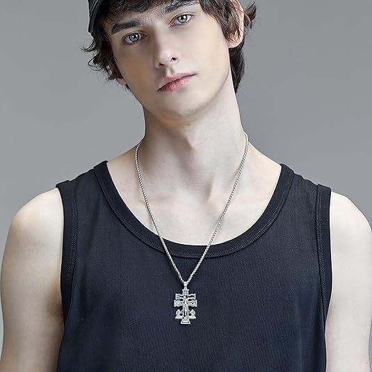 Cross Necklace Sterling Silver Crucifix Pendant Religious Jewelry Gifts for Women Men - Image 6