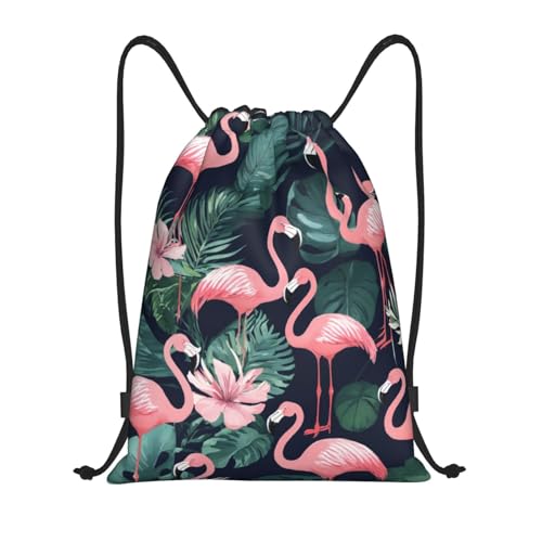 flamingo Print Drawstring Backpack Drawstring bag Sports Cinch Sackpack Gym Sack Training Gymsack