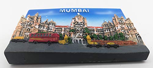 Imán decorativo redondo 3D Mumbai India para nevera miniatura 3