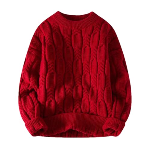 Men's Winter Thermal Knit Sweater - Loose Casual Jumper Clothing Long Sleeve Man's Pullover