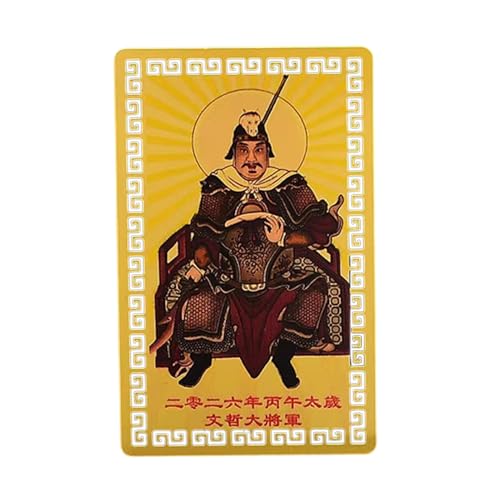 Genérico Tarjeta De Metal Tai Sui 2026,Decoración Portátil de Cobre y Oro Chino | Tarjeta Tradicional China del Año del Caballo - para Hombres, Mujeres, Jóvenes, Familia y