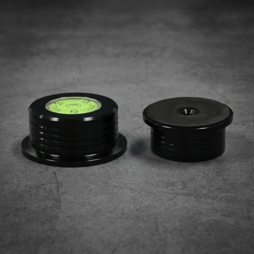 Estabilizador de disco de liga de alumínio de alta precisão, grampo de peso para toca-discos de vinil LP de 50 Hz com nível de bolha, amortecedor de vibração para maior clareza de áudio, prata/preto