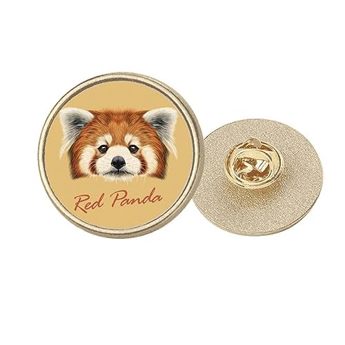 Broche panda rouge ronde en métal doré pour personnaliser une écharpe en laine cet automne