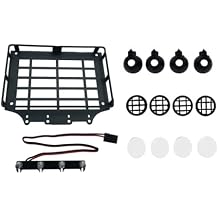 RC Car Spotlight Kits for MJX for Hyper Go H12Y H12Y+ 1/12 Metal Luggage Carrier Roof Rack with Light RC Car Upgrade Parts AccessoriesRound Light