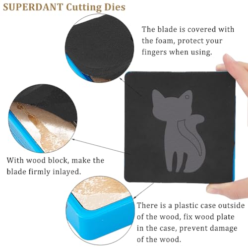 SUPERDANT Cat Leather Keychain Cutting Dies Animal Key Organizer Ring Key Case Holder Pendant Wooden Die Cuts Leather Dies for DIY Art Crafts Die Cutter Keychain Dies for Women Girls - Image 3