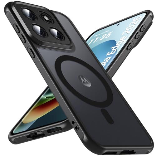 Image of For Motorola Edge 2026 Case,Magnetic [38 N52 Magnets] Military Grade Drop Protection moto edge 2026 case-Full Camera Protection Slim Matte Anti-Slip Phone Cover Protector For Motorola Edge 2026, Black