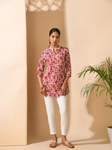 Image of Meesan Women's Casual Ethnic 3 /4 Sleeve Printed Tunic