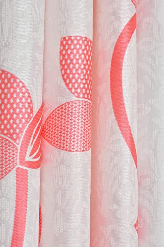 Image of Window Heavy Quality Print Curtains 5 Feet Long | High Tenacity Yarn Polyester Curtains | Premium Screens for Home Office | Prada for Living Room Bedroom | (Pink, 1pc)