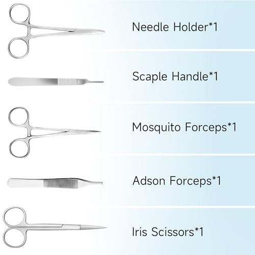 Image of Suture Practice Kit for Medical Students - Suturing Kit with Suture Training Pad, Threads and Tools, Stitches Practice Kit for Med Dental Vet Students, Educational Use Only
