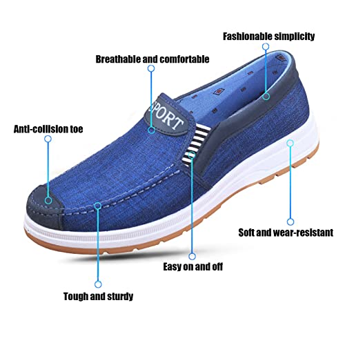 Men's Canvas Slip on Casual Sheos Comfy Lightweight Boat Loafers Non-Slip Soft Sole Sneakers Walking Shoes3