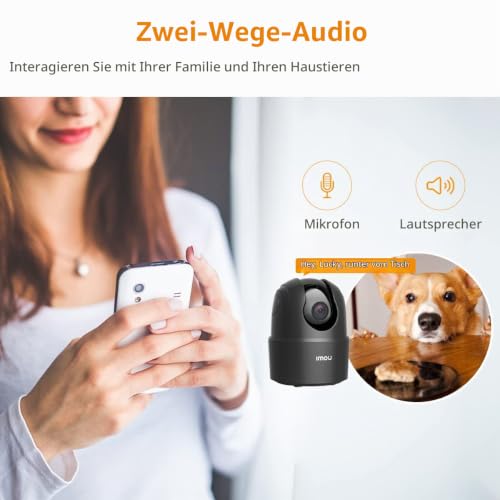 Imou 360 Grad WiFi Überwachungskamera Schwarz, 1080P Full HD, Domo Kamera, Nachtsicht, Privatsphäre-Modus, Kamera, Alexa Google Assistant… – Ansicht 7