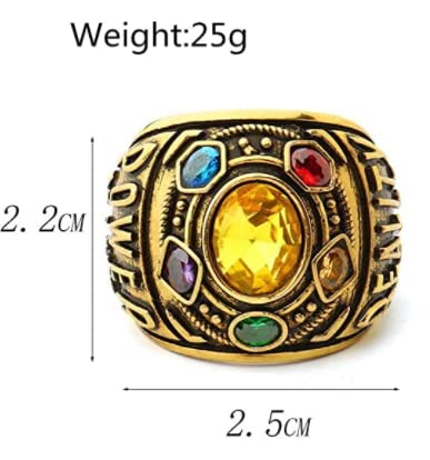Thanos Rings Infinity War Soul Stone Power Ring Gold Ring Cosplay Costume Prop (Alloy 1, 6) #TOP5