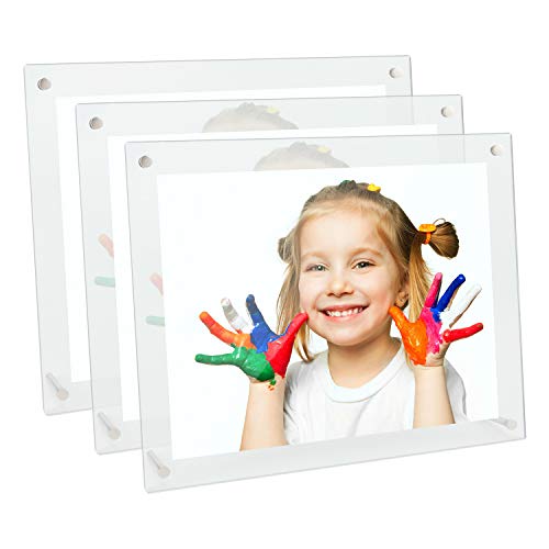 Cliselda Marco de Fotos de acrílico Transparente de 21,6 x 27,9 cm, 3 Unidades Cover