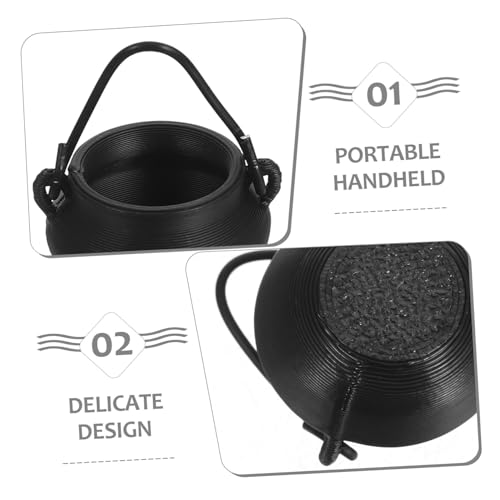 Mini calderos Halloween de plástico UKCOCO con 20 piezas reutilizables para decoración compacta 4