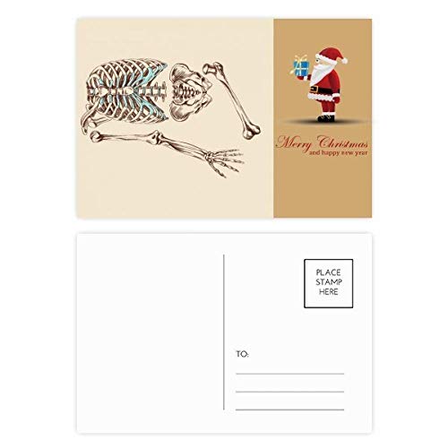 Cartes postales avec squelette humain pour esquisser le Père Noël aux bonnes proportions