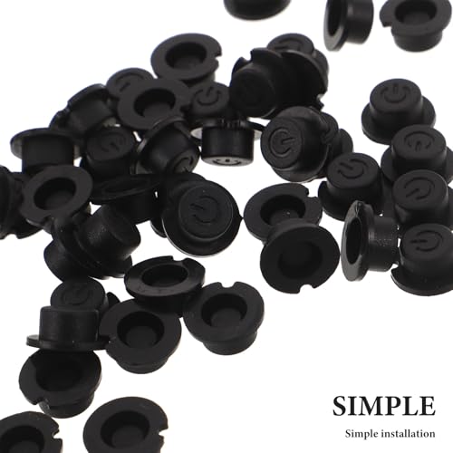 Tapas de botones de silicona negras redondas en pack de 50 unidades para interruptor industrial 3