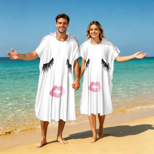 Poncho microfibre imprimé cils : fini la serviette trempée qui pèse lourd