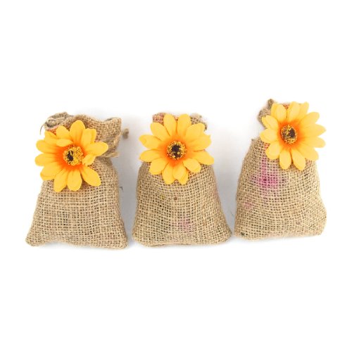 Sachet decorativo de girasol amarillo para auto 3 pzas miniatura 1