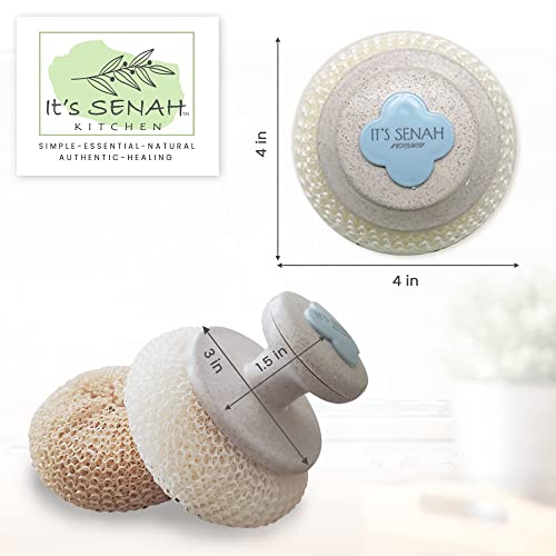 [New] Dish Washing Sponge Set, Scrubbing Brushes With Non-Scratch Cleaning Pads & Metal Scouring Pads For Various Cleaning For Hot Pot, Burnt Pan, Cast Iron, Stove Top, Oven, Sink (Round Handle Set) #TOP1