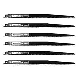 amoolo 12'' Reciprocating Saw Blades, Wood Cutting Sawzall Pruning Blades (6Pcs/6TPI)