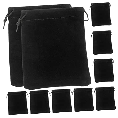 Hemoton 15 Pçs Bolsa De Flanela Bolso Flanela Preto Jóias Batom