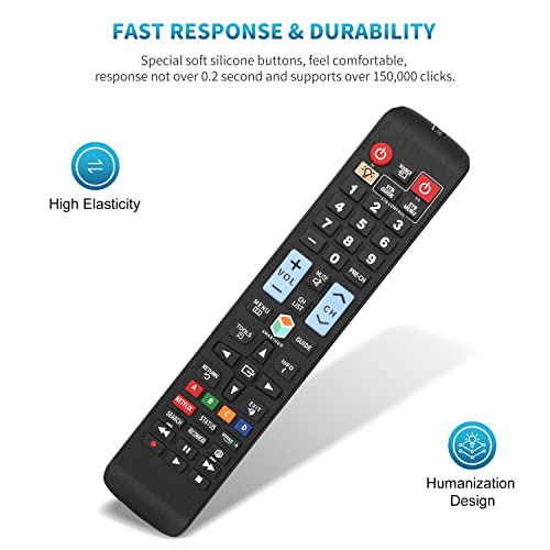 Universal Remote Control For All Samsung Tv Remote Lcd Led Qled Suhd Uhd Hdtv Curved Plasma 4K 3D Smart Tvs, With Buttons For Netflix, Prime Video, Smart Hub-Backlit #TOP4