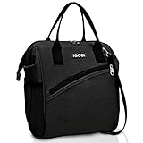 Lunchtasche mit auslaufsicherem Material, isolierte Lunchbox für Damen/Herren, Tote Kühltasche für Arbeit/Picknick/Wandern/Strand/Angeln (schwarz)