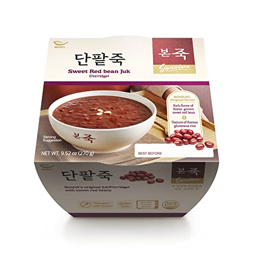 BONJUK Sweet Redbean Juk(Porridge) Bowl - Korean soup stew Kfood,