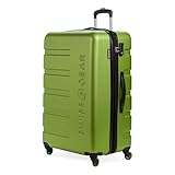 SwissGear Signature Hardside Expandable Luggage with Spinner Wheels and TSA Lock, Lime/Black, Checked-Large 27-Inch