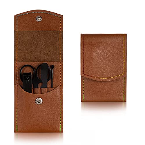 NEYENS Manikyrset nagelklippare rostfritt stål nagelskärare professionell sax set bärbart kit set för naglar smink skötselverktyg (färg: svart)