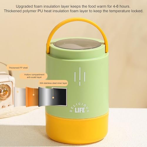 Termo para comida premium de 900ml en acero inoxidable con triple capa térmica hermética 6