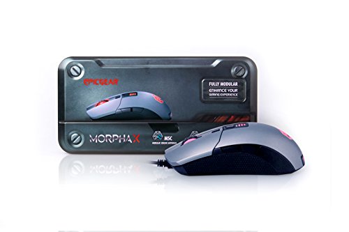 Epicgear Egmmx1-Bgdaa Morpha X Gaming Mouse, Modular Dual Sensor 12000Dpi Ir Led/ 8200Dpi Laser Sensor, Gray #TOP15
