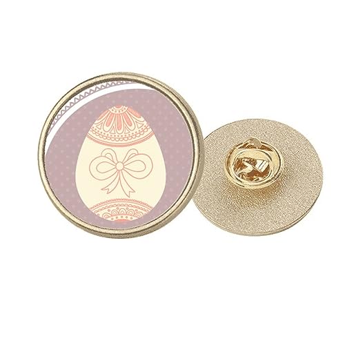 Broche ronde en métal doré avec œuf de Pâques pour sublimer votre tenue de fête