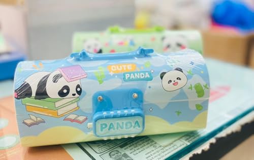 Image of WORSHIPER Panda Pencil Case Suitcase Style Password Lock Pencil Case, Multi-Layer Pencil Box for Kids, Boys, Girls, Stationary Organizer Box, Birthday Return Gift for Kids(Panda Theme)