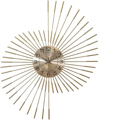 Horloge murale moderne métal doré avec mouvement de quartz pour bureau