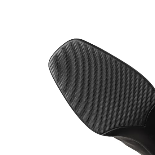 TinaCus Women's Square Toe Handmade Back Zipper Mid Chunky Heels Ruched Genuine Leather Ankle Boots4