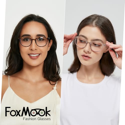 FoxMook 3-Pack Blue Light Blocking Glasses Round Women Men Computer Glasses Anti Eye Strain/UV/Glare Gaming Glasses, Black Brown-Tortoise Gray-Tortoise