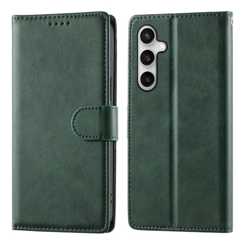 Étui Galaxy A12 vert foncé protection portefeuille en cuir