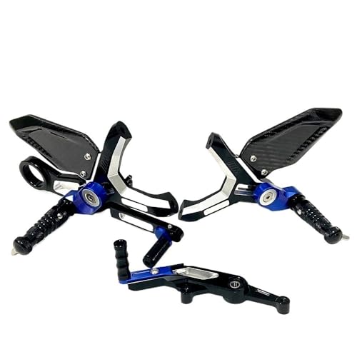 Repose-pieds S1000RR en alu taillé masse bicolore bleu noir pour moto de course 2019-2023