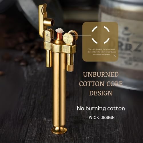Image of Smoke King Vintage Windproof Trench Lighter Durable Zinc Alloy, Refillable, Pocket-Sized, Classic Antique Pipe Design (Fuel Not Included)