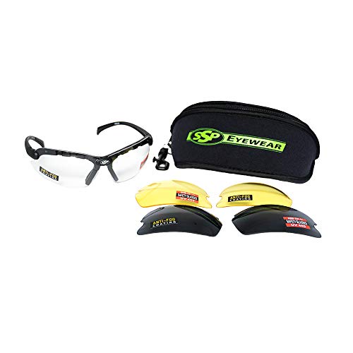 SSP Eyewear Chelan Kit, 3 HD A-Eye Shatterproof Shooting Glasses Lenses with NVR/fog