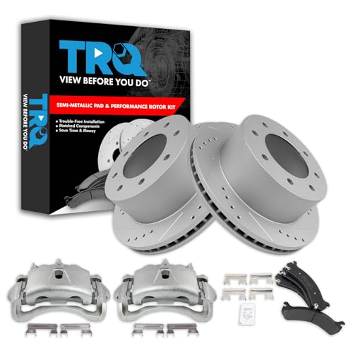 Image of TRQ Performance Rear Brake Pad & Rotor Kit Compatible with 2001-2010 Chevrolet 2001-2010 GMC