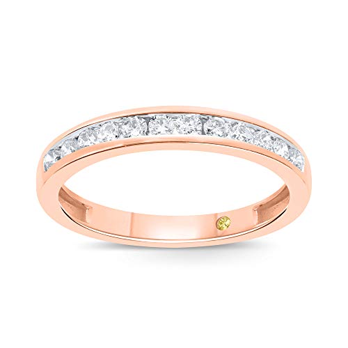 Lab Grown Diamond Wedding Rings for Women | 10K Yellow, White and Rose Gold Certified 1/6-1/2 Carat Channel Set Diamond Anniversary Bands and Wedding Bands for Her