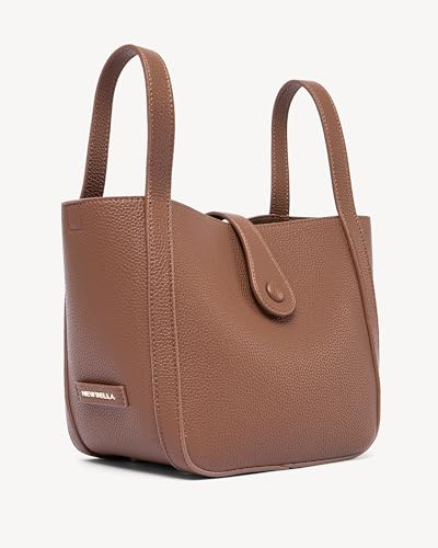 Image of NEWBELLA Women's Bucket Bag - Square Top Handle Satchel with Crossbody Strap, Shoulder Bag for Work & Daily Commute
