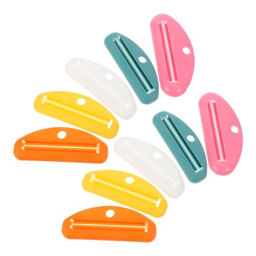 ADOCARN 10個手動式歯磨き粉スクイーザーディスペンサー 強力クランプ設計で無駄なく絞り出し 収納付きで浴室整理に 持続可能なライフスル