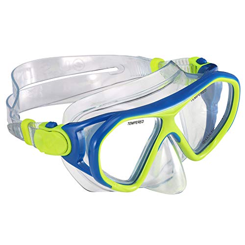 U.S. Divers Dorado II Junior Máscara, Aletas ProFlex, Set de Snorkel Seabreeze DX Youth, Aletas Grandes para Niños Talla 5 a 8, Azul/Amarillo miniatura 4