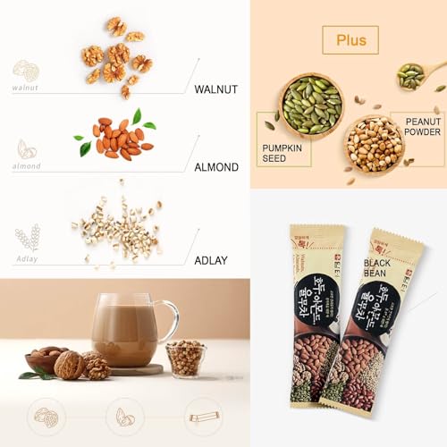 DAMTUH 15 Grains Mixed Powder and Walnut Almond Adlay Mixed Powder Misugaru Meal Replacement Shake Bundle Pack 50 Count + 40 Count (Pack of 2)