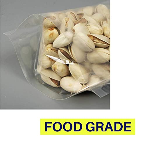 Shudh Online Stand Up Zipper Pouch Transparent 50 Pieces (200gm-350gm capacity) - Resealable Plastic Zip lock Food Grade bag for Packing, Storage (Medium, 13cm x 18cm)