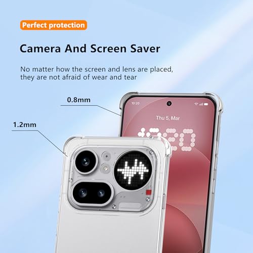 Natbok Clear Case for Nothing Phone (4a) Pro Case + 2 Pack Screen Protector，Shockproof Soft TPU Bumper and Hard PC Back Phone Case,Non-Yellowing, Anti-Scratch,Drop Protection, Slim Fit Cover Case by Natbok - Image 3